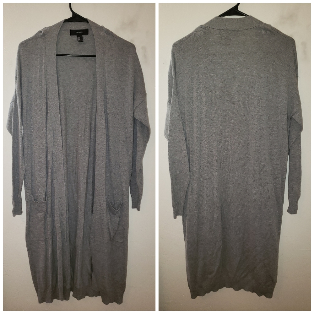 Long gray cardigan